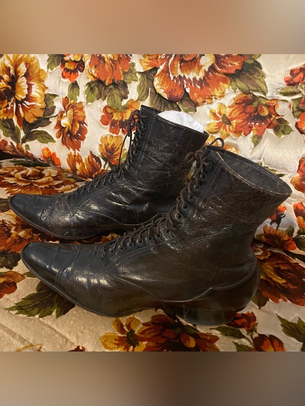 Vintage 1800s Victorian Leather Witchy Lace-Up Ankle Boots 🧙‍♀️